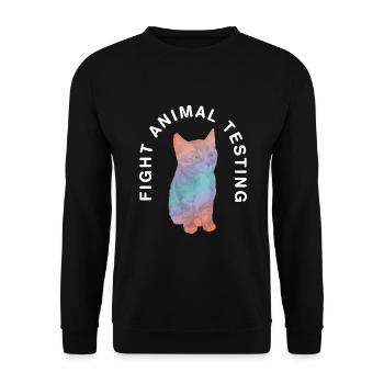 Fight animal testing I Tierversuche - Unisex Pullover - Schwarz - Vorne - Alina (178cm) & Michal (187cm)