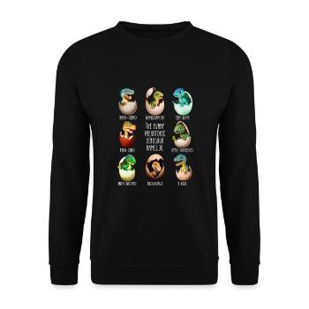 Baby dinos in the egg - Unisex Sweatshirt - black - Front - Alina (178cm) & Michal (187cm)