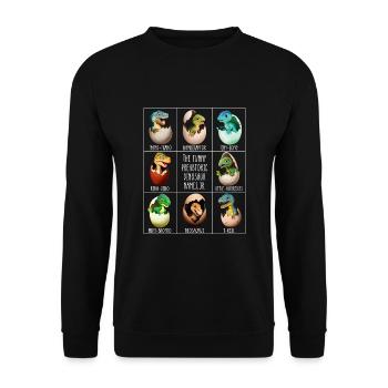 Baby dinosaur in the egg - Unisex Sweatshirt - black - Front - Alina (178cm) & Michal (187cm)