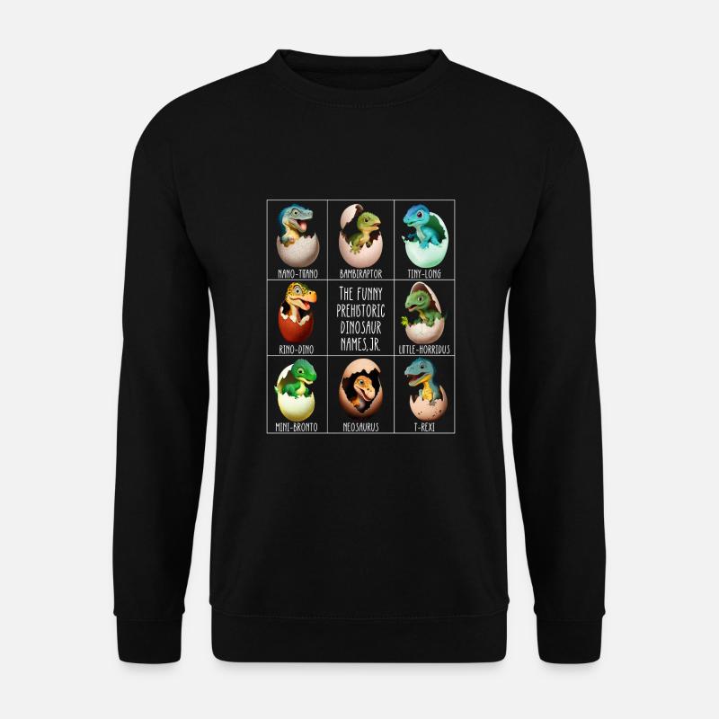 Bébé dinosaure dans l’œuf - Sweat-shirt Unisexe - noir