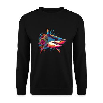 Requin - Sweat-shirt Unisexe - noir - Devant - Alina (178cm) & Michal (187cm)
