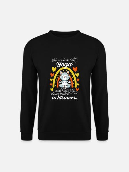 Yoga Katze - Unisex Pullover - Schwarz