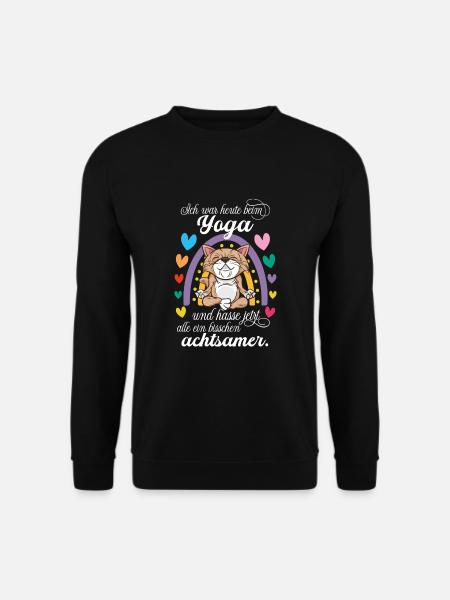 Katze Yoga - Unisex Pullover - Schwarz