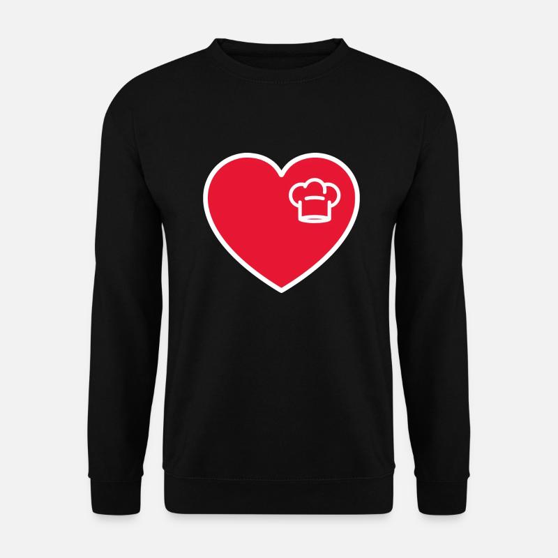 Chef's hat in the heart red - Unisex Sweatshirt - black