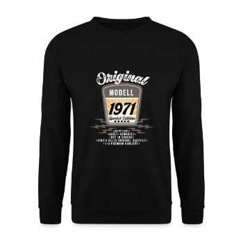 Modell 1971 - Unisex Pullover - Schwarz - Vorne - Alina (178cm) & Michal (187cm)