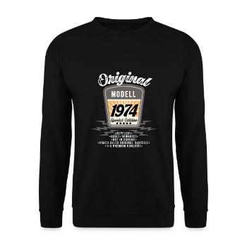 Modell 1974 - Unisex Pullover - Schwarz - Vorne - Alina (178cm) & Michal (187cm)
