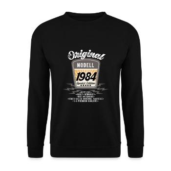 Modell 1984 - Unisex Pullover - Schwarz - Vorne - Alina (178cm) & Michal (187cm)