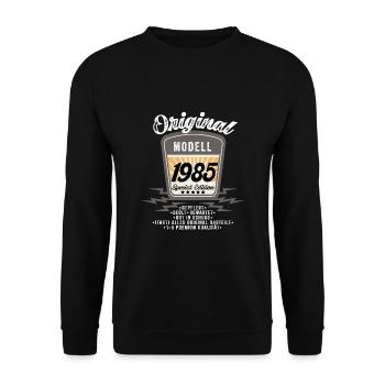 Modell 1985 - Unisex Pullover - Schwarz - Vorne - Alina (178cm) & Michal (187cm)