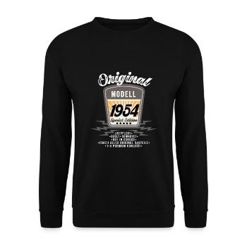 Modell 1954 - Unisex Pullover - Schwarz - Vorne - Alina (178cm) & Michal (187cm)