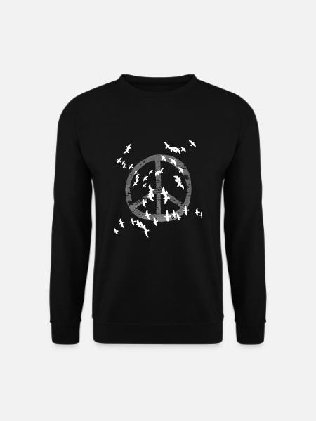 Peace, Peace, White Doves - Unisex Sweatshirt - black