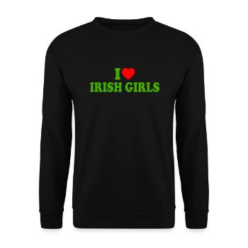 I love irish girls - Unisex Pullover - Schwarz - Vorne - Alina (178cm) & Michal (187cm)