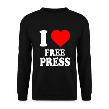 i love free press - Sweat-shirt Unisexe - noir - Devant - Alina (178cm) & Michal (187cm)