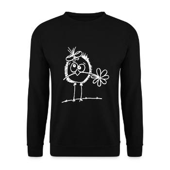 sweet bird with flower in the beak - Unisex Sweatshirt - black - Front - Alina (178cm) & Michal (187cm)