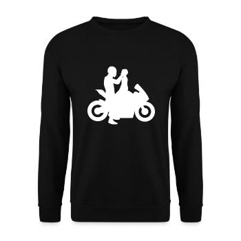 père fils motard motard famille enfant bike - Sweat-shirt Unisexe - noir - Devant - Alina (178cm) & Michal (187cm)