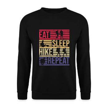 Eat Sleep Hike Repeat Vintage Retro - Sweat-shirt Unisexe - noir - Devant - Alina (178cm) & Michal (187cm)