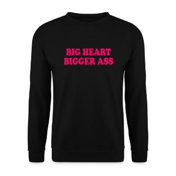 Big heart bigger ass - Unisex Sweatshirt - black - Front - Alina (178cm) & Michal (187cm)
