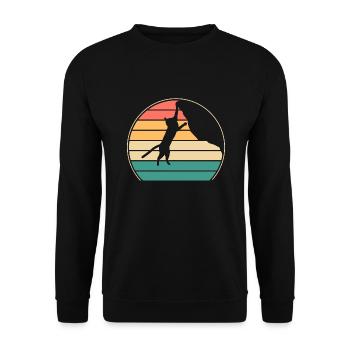 Boulder Cat Rock Climber Climbing Mountain Climb - Unisex Sweatshirt - black - Front - Alina (178cm) & Michal (187cm)