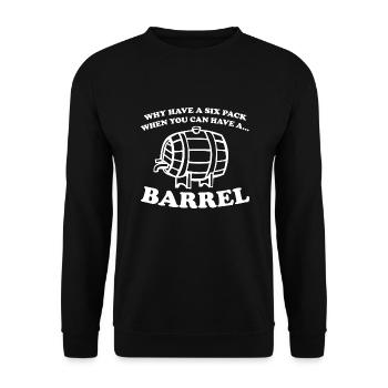 Warum ein Sixpack haben, wenn Sie ein Fass haben können - Unisex Pullover - Schwarz - Vorne - Alina (178cm) & Michal (187cm)