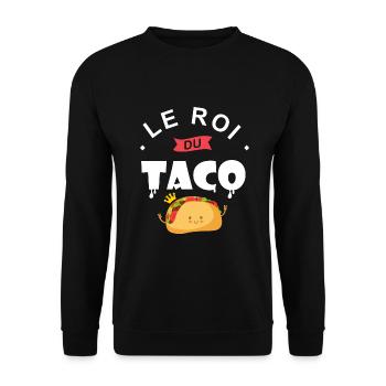 le roi du taco Cadeau papa chef taco - Sweat-shirt Unisexe - noir - Devant - Alina (178cm) & Michal (187cm)