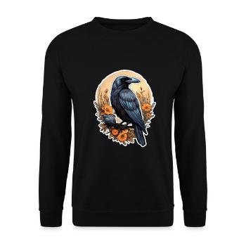 Raven Autumn Halloween - Unisex Sweatshirt - black - Front - Alina (178cm) & Michal (187cm)
