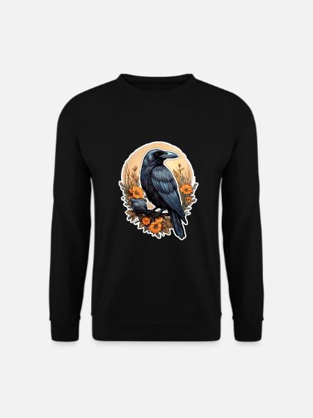 Rabe Herbst Halloween - Unisex Pullover - Schwarz