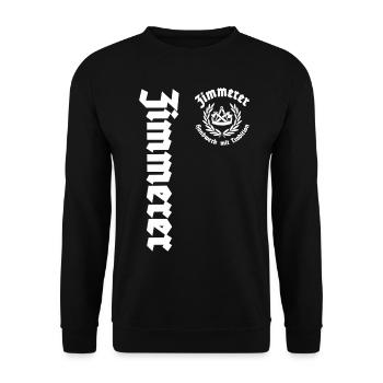 Zimmerer Handwerk mit Tradition - Unisex Pullover - Schwarz - Vorne - Alina (178cm) & Michal (187cm)