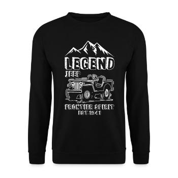 Legend Jeeps Frontier Spirit 1941 - Unisex Sweatshirt - black - Front - Alina (178cm) & Michal (187cm)