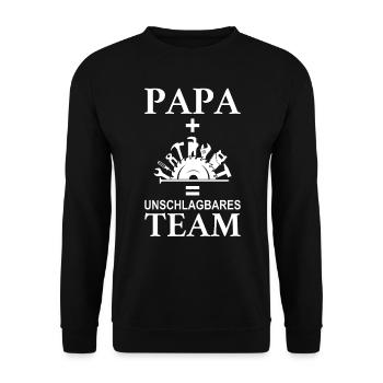 Papa Handwerker Geschenk - Unisex Pullover - Schwarz - Vorne - Alina (178cm) & Michal (187cm)