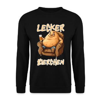Lecker Bierchen X Couchpotato mit Bier lustiges - Unisex Pullover - Schwarz - Vorne - Alina (178cm) & Michal (187cm)