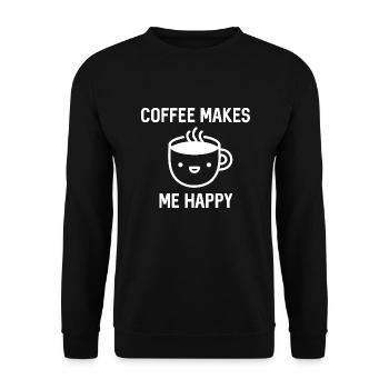 Coffee Makes Me Happy - Unisex Sweatshirt - black - Front - Alina (178cm) & Michal (187cm)
