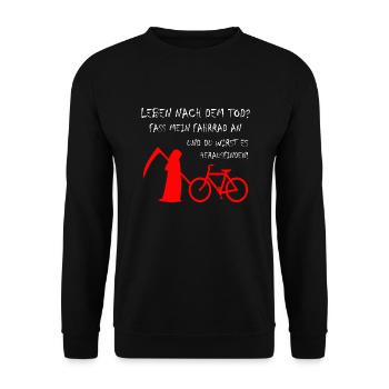Bicycle Mountain Bike Hobby Cycling - Unisex Sweatshirt - black - Front - Alina (178cm) & Michal (187cm)