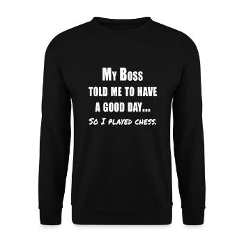 Funny chess quote - Unisex Sweatshirt - black - Front - Alina (178cm) & Michal (187cm)