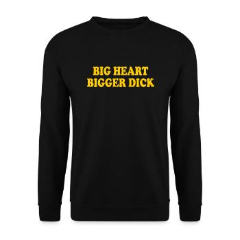 big heart bigger dick - Unisex Pullover - Schwarz - Vorne - Alina (178cm) & Michal (187cm)