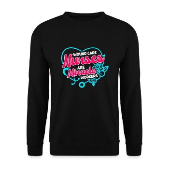 Wound Care Nurses are miracle workers - Unisex Sweatshirt - black - Front - Alina (178cm) & Michal (187cm)