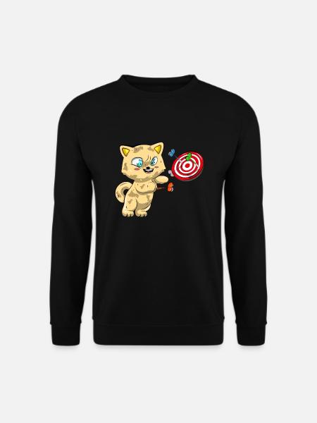 Cat Playing Darts - Unisex Sweatshirt - black