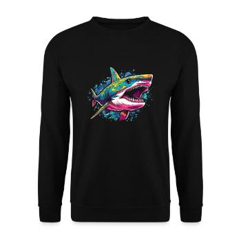 Requin - Sweat-shirt Unisexe - noir - Devant - Alina (178cm) & Michal (187cm)