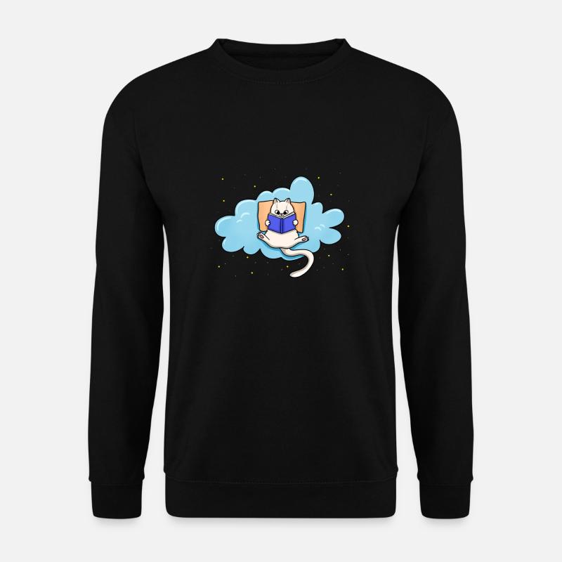 Cat Reading Book - Unisex Sweatshirt - black