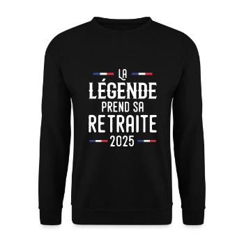 La Légende Prend Sa Retraite 2025 Cadeau - Sweat-shirt Unisexe - noir - Devant - Alina (178cm) & Michal (187cm)