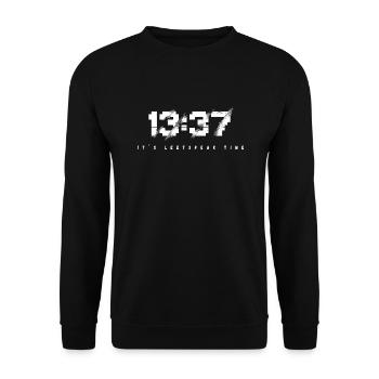 13:37 It´s leetspeak time - Unisex Pullover - Schwarz - Vorne - Alina (178cm) & Michal (187cm)