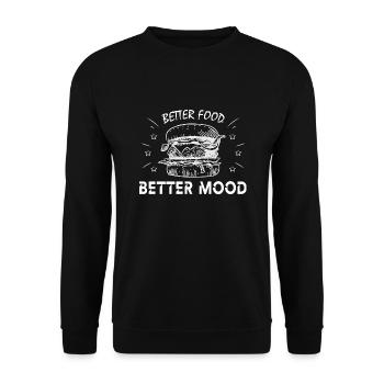 Better food better mood - Unisex Sweatshirt - black - Front - Alina (178cm) & Michal (187cm)