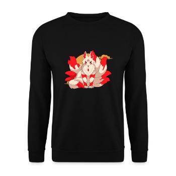 Kitsune - Unisex Pullover - Schwarz - Vorne - Alina (178cm) & Michal (187cm)