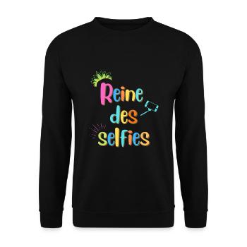 Reine des selfies - Sweat-shirt Unisexe - noir - Devant - Alina (178cm) & Michal (187cm)