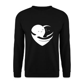 Coeur aimant - Sweat-shirt Unisexe - noir - Devant - Alina (178cm) & Michal (187cm)