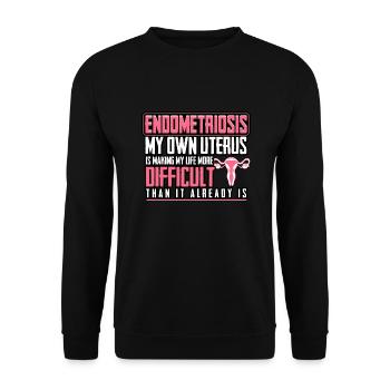 My Own Uterus Is Making My Life More Difficult - Unisex Sweatshirt - black - Front - Alina (178cm) & Michal (187cm)