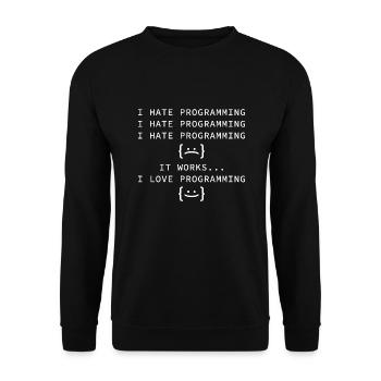 I Hate Programming - Unisex Sweatshirt - black - Front - Alina (178cm) & Michal (187cm)