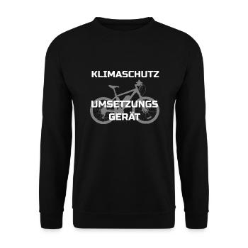 Ebike Klimaschutz - Unisex Pullover - Schwarz - Vorne - Alina (178cm) & Michal (187cm)