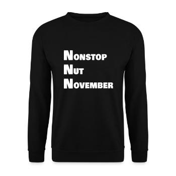 Nonstop nut november - Unisex Pullover - Schwarz - Vorne - Alina (178cm) & Michal (187cm)