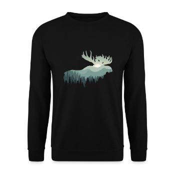 Moose - Unisex Sweatshirt - black - Front - Alina (178cm) & Michal (187cm)