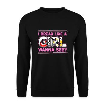 Billiards - I Break Like A Girl - Unisex Sweatshirt - black - Front - Alina (178cm) & Michal (187cm)