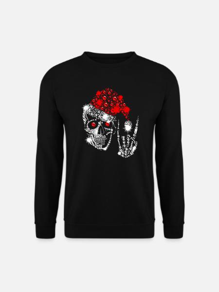 Chemise crâne de Noël - Sweat-shirt Unisexe - noir